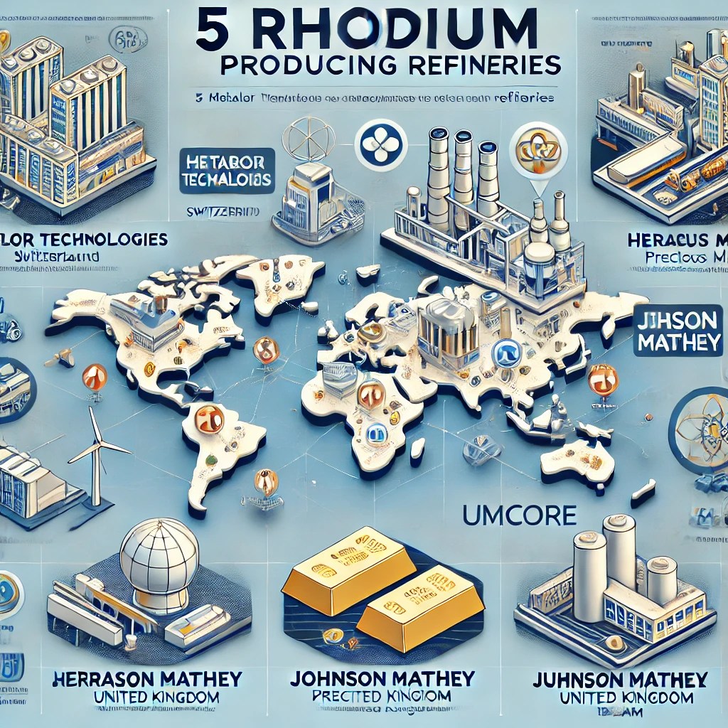 5 Rhodium producing Refineries