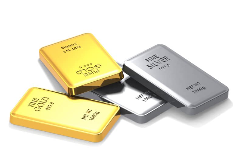 gold and silver bars