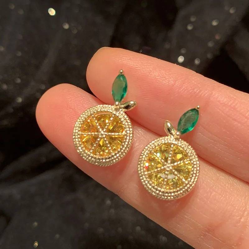 Jewelry Trends For Your Boutique-Cute Sweet Lemon Alloy Ear Studs