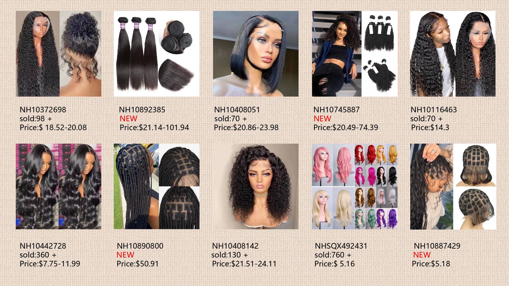 The best things to sell: women's wigs