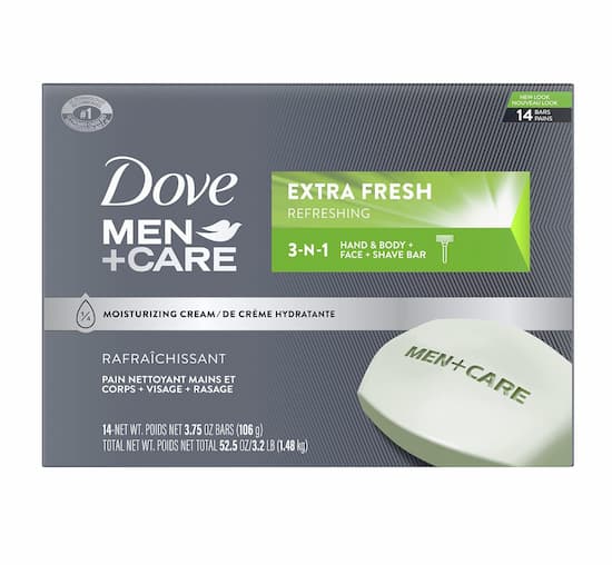 Dove Men+Care Bar 3 in 1 Cleanser Bar Soap 14-Pack