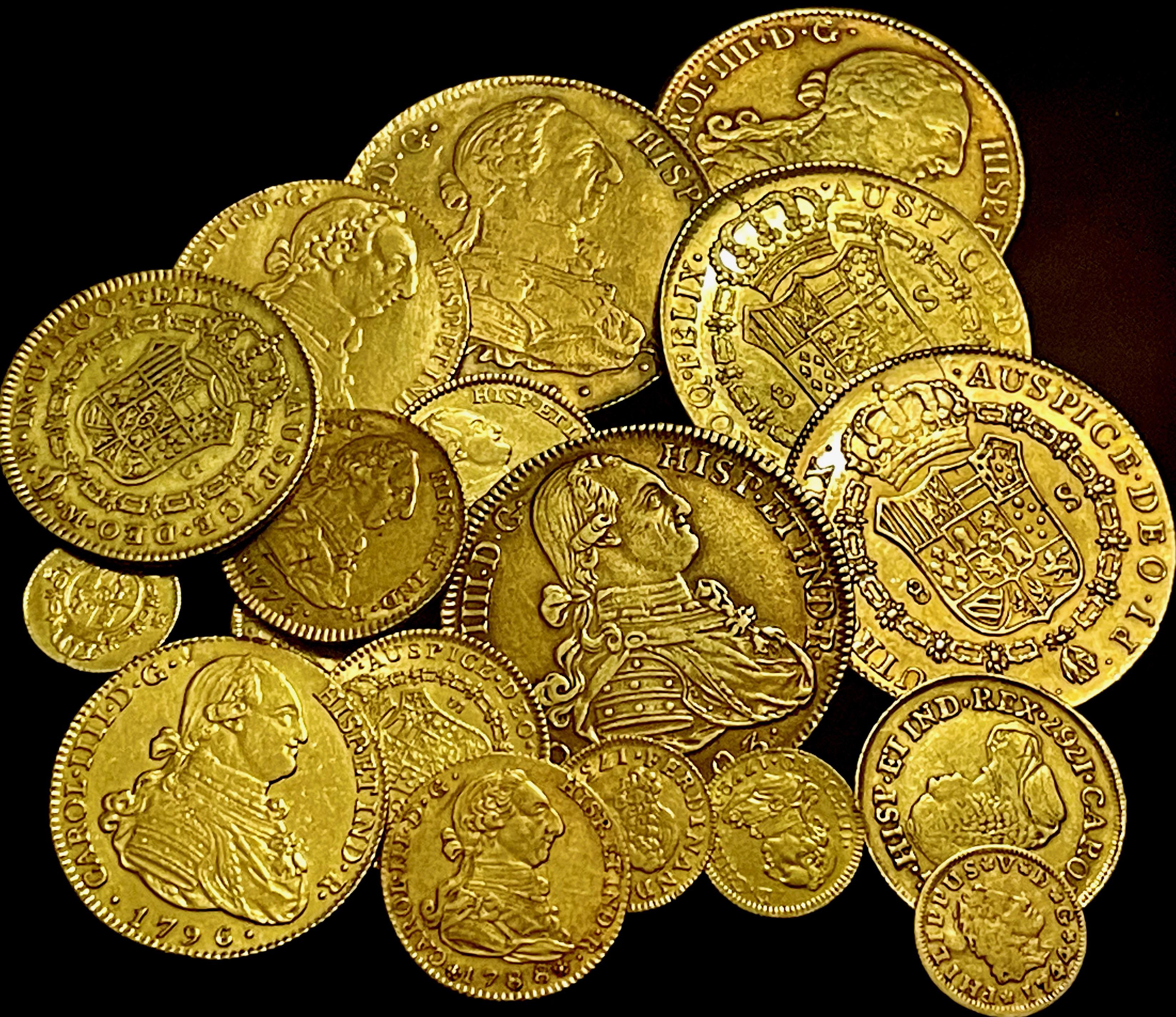 Stack of Spanish Escudo Coins