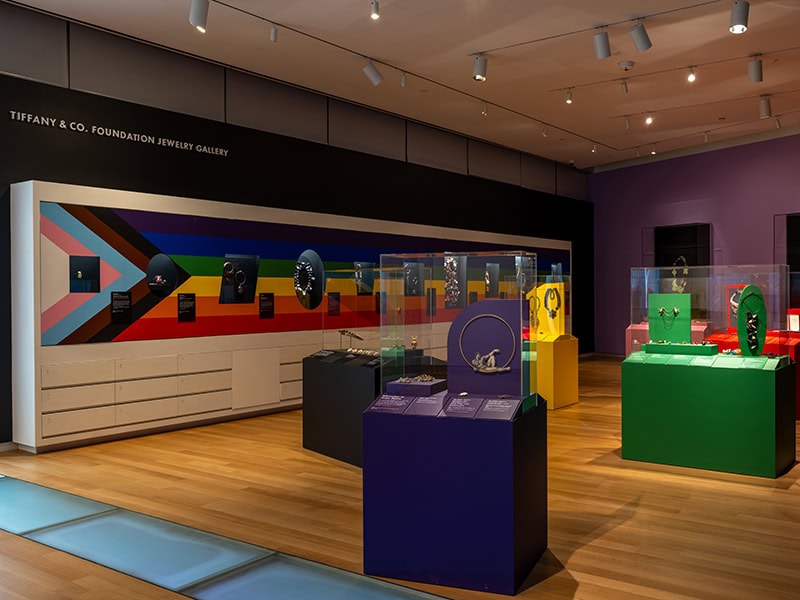 Exhibition view, OUT of the Jewelry Box, Museum of Arts and Design, New York (April 20, 2024–April 12, 2026), photo: Jenna Bascom, courtesy of the Museum of Arts and Design