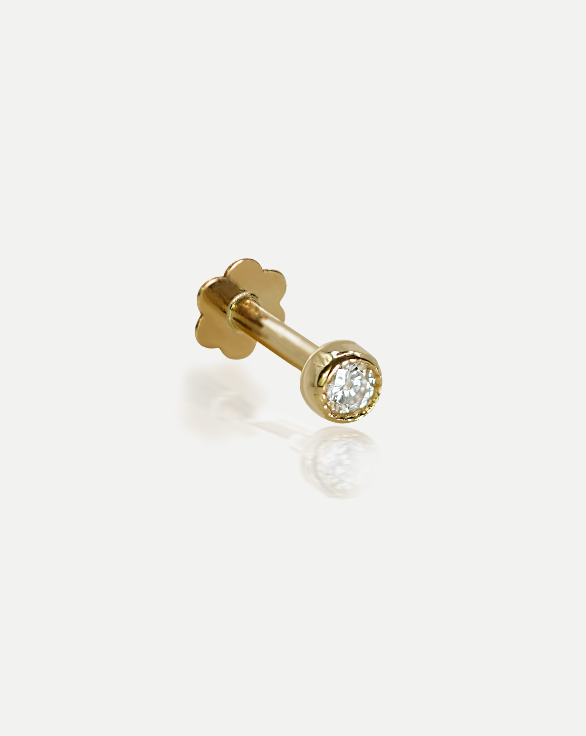 real diamond ear piercing stud flat back 9k gold mel mellis affordable solid gold jewellery uk